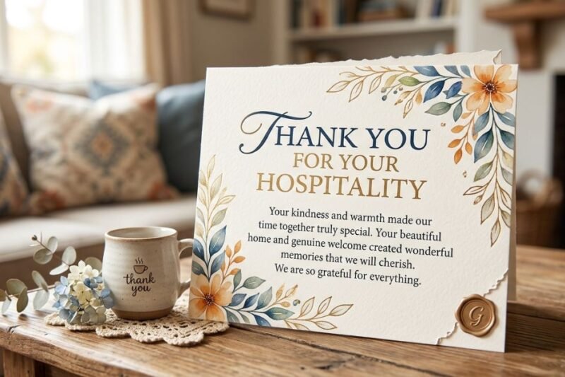 Thank You for Your Hospitality