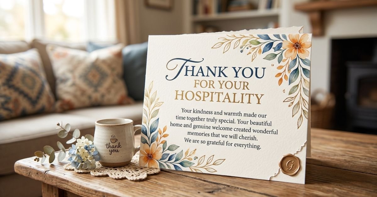 Thank You for Your Hospitality